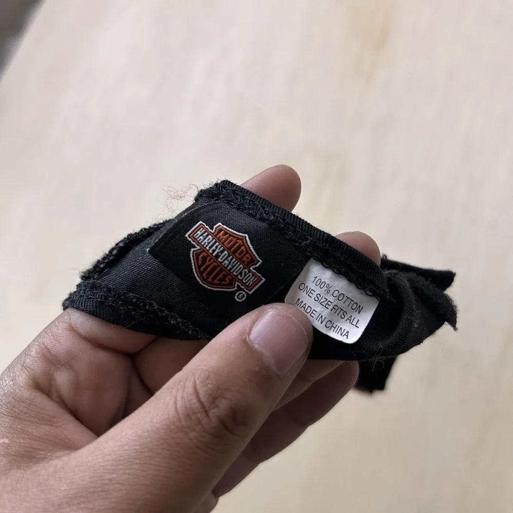 Harley-Davidson Headband Mens One Size Black Cotton Embroidered Neck Strap
